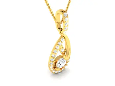 Solitaire Women Pendant 3DM STL OBJ FBX Render Details 3D print model get