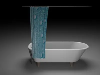 White bath model Free low-poly 3D model