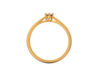 Diamond Engagement Solitaire Ring in 6 Prong  1265 3D print model