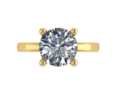 Solitaire hidden halo style diamond ring 3D print model