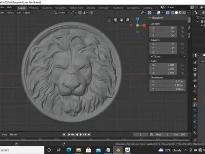 Lion Face 3D print model