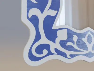 Moroccan hand painted mirror 3D model