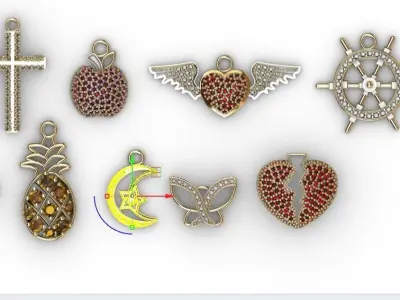 dijes- Colgantes paquete de 10 surtidos -v- 3D print model