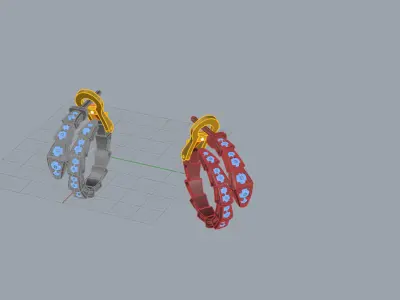 Serpent Earrings 29333 3D print model