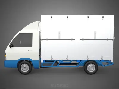 MAIL POST POSTAL SERVIC DELIVERY BOX CUBE TRUCK VAN CAR VEHICLE 3D model