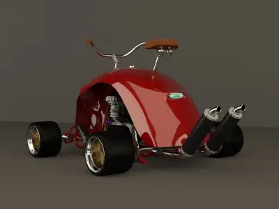 gokart tricycle Low-poly 3D model