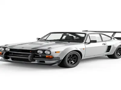 Classic sports car Ford Escort RS1800 white body black wheels 3D print model