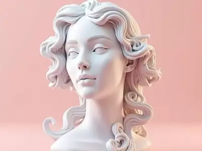 Eternal Serenity Classical Marble Bust Woman Low-poly 3D model