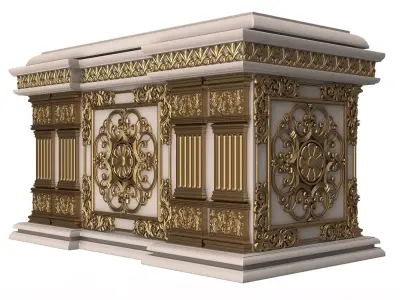 Chest 02 White Low-poly 3D model