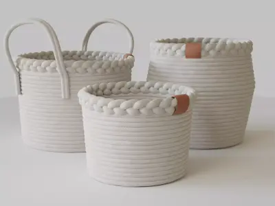 Rope Fabric Baskets 3D model