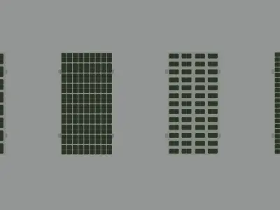 Bifacial Solar Glass Panel 1950x990x10mm 3D model