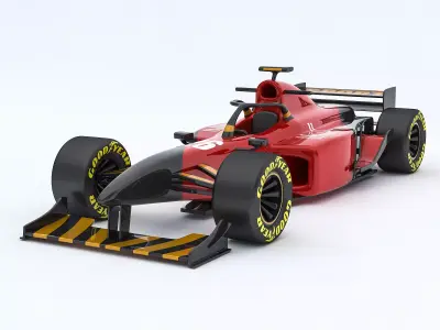 Formula 1 car Low-poly 3D model