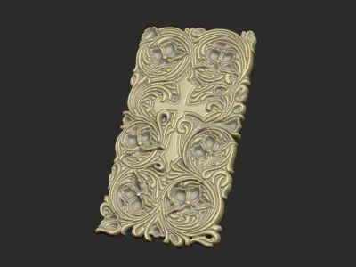 Pattern gothic design luxury soft leave bas relief 3D print model