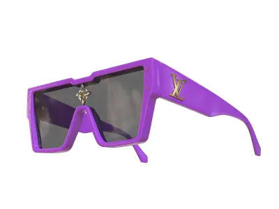 Louis Vuitton Cyclone Sunglasses Low-poly 3D model