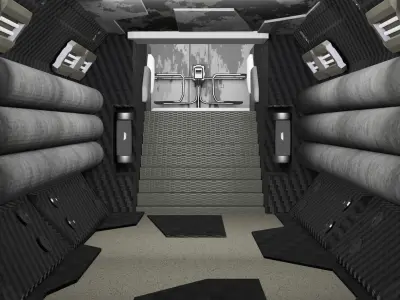 Sci-fi futuristic tunnel underground Low-poly 3D model