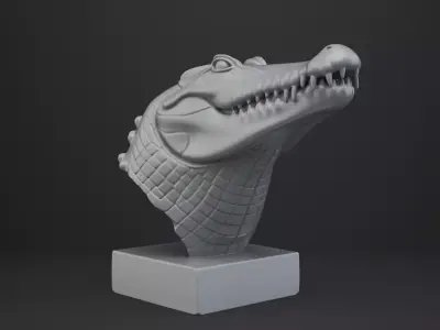 Crocodile Bust - Animal Figurine 3D print model