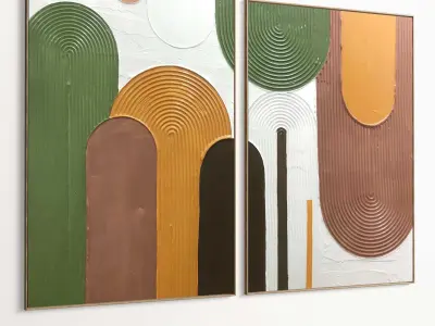 Plaster Two Photo Frame 454 Low-poly 3D model