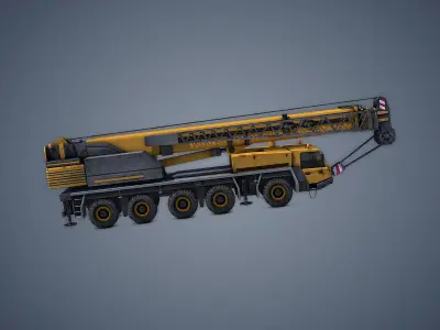 Mobile Crane Rigged Low-poly 3D model