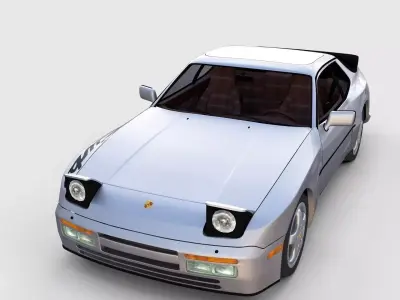 Porsche 944 Turbo S with interior rev 3D model