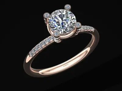 Tiffany Style Diamond Ring 3D print model