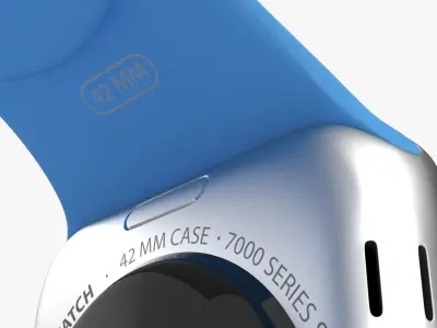 Apple Watch Sport Blue 42mm Low-poly 3D model