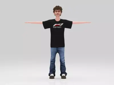 Andrea kimi antonelli F1 sport Rigged  Low-poly 3D model