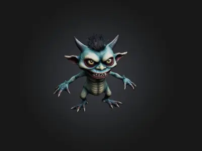 Little Scary Monster  Low-poly 3D model