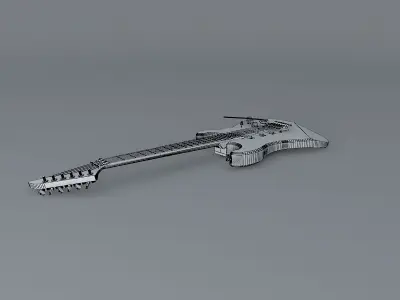 Strat style guitar Free 3D model