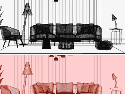 Modern Interior Set 383 3D model