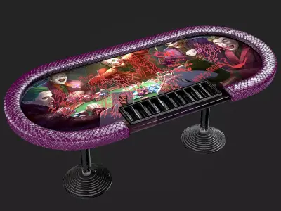 Poker Table Low-poly 3D model