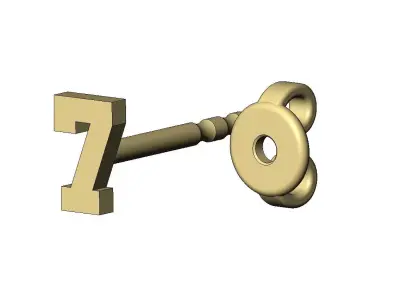 7 seven number varsity font stud earring 3D print model