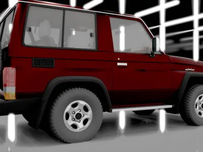 Toyota Land Cruiser J71 1998 High-Quality 3D Model  Interior Low-poly 3D model