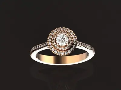  engagement ring tiffany halo 464 3D print model