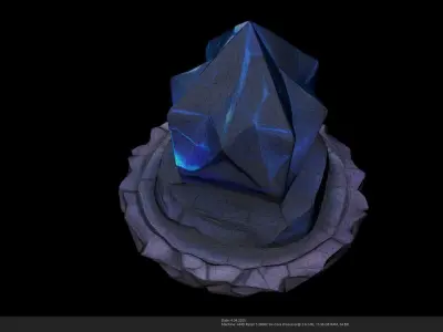 Stylized Arcane Crystal Altar Low-poly 3D model