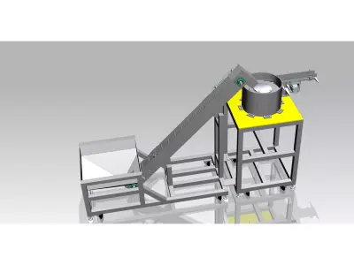 agricultural fiber screening machine Low-poly 3D model