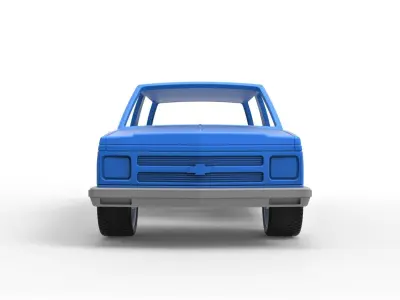 Shell and wheels Chevrolet S10 Blazer 1991 Scale 1 to 25 3D print model