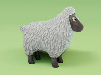 Sheep 3D Model toy Low-poly 3D model