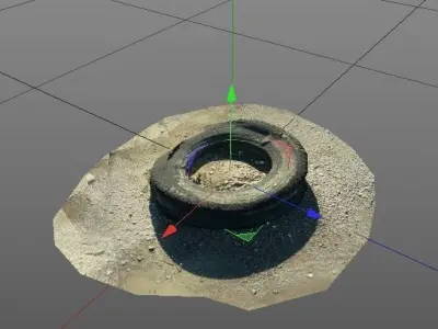 Old Tire Free low-poly 3D model