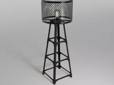 Industrial floor lamp 3D model