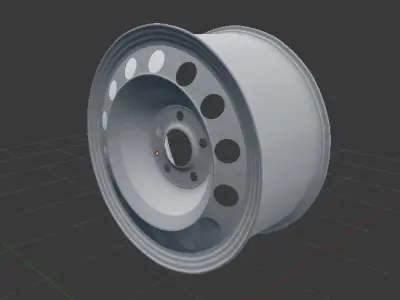 Steelies wheel with holes 3D model