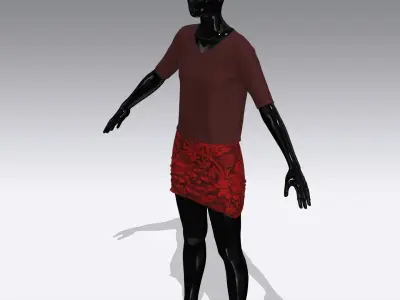 Woman Cloth Dress Low-poly 3D model