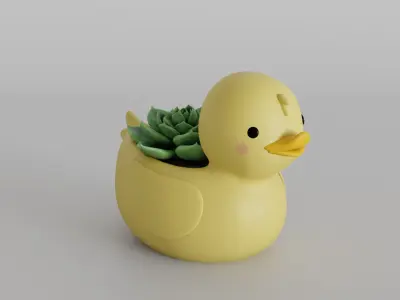 Cute and Whimsical Duck Figurine Planter 3D print model