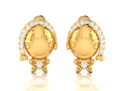 Women Diamond Earring 3D print model