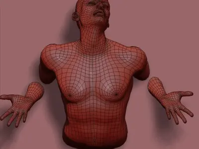 human sculpture wall art 01 3D model