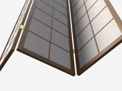 Folding screen Oriental 3D model