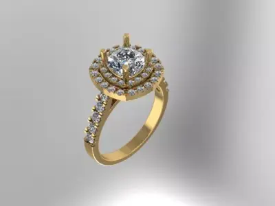 Brilliant Diamond jewelry Ring for Printing  3D print model