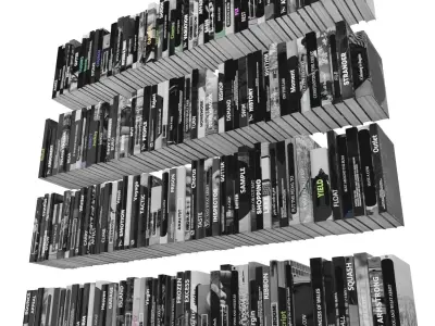 Books 150 pieces 3-7-3 Low-poly 3D model
