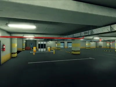 Parking Underground Low-poly 3D model