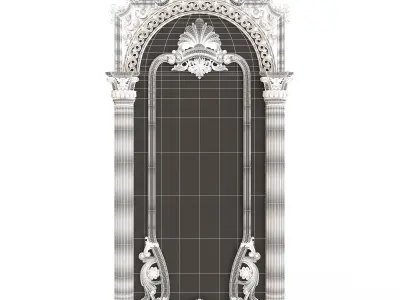 Carved Classic Mirror Collection Low-poly 3D model
