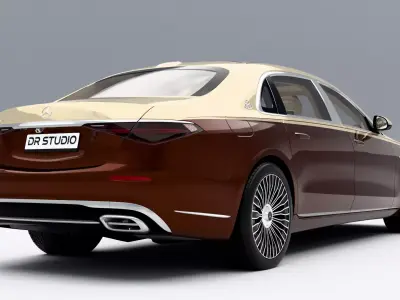 Mercedes-Benz S-Class Maybach 2021 Low-poly 3D model